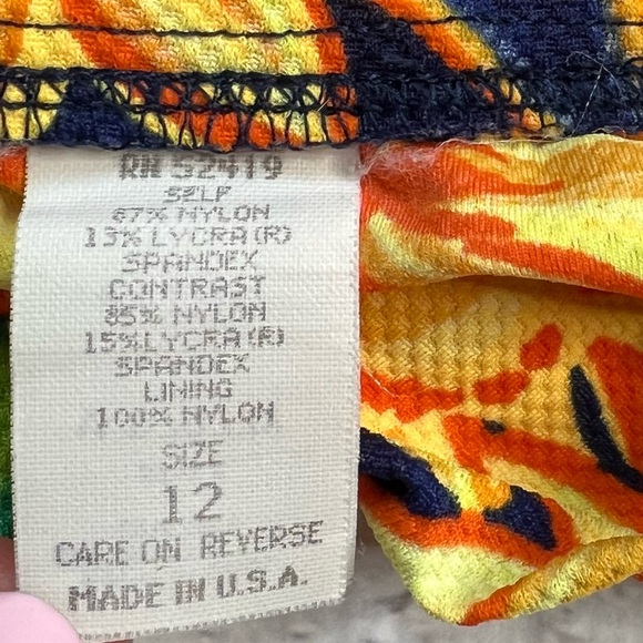 Sassafras Blue Yellow Orange Flowers Floral Vintage Bikini Size 12 / 14 Small - Picture 6 of 13